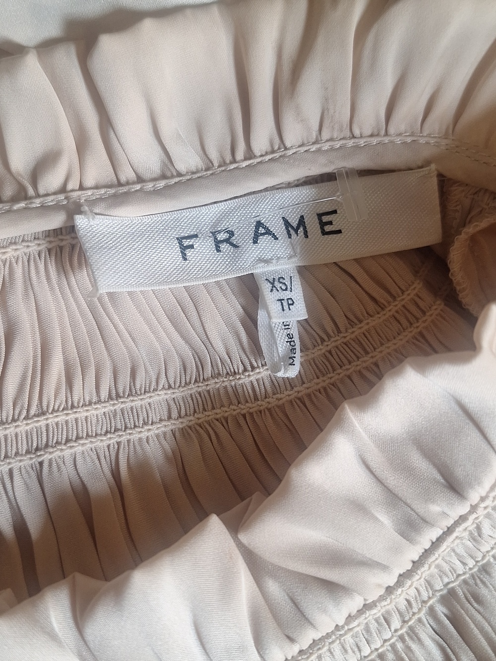 Frame Smocked High Neck Blouse Size XS - Picture 10 of 12
